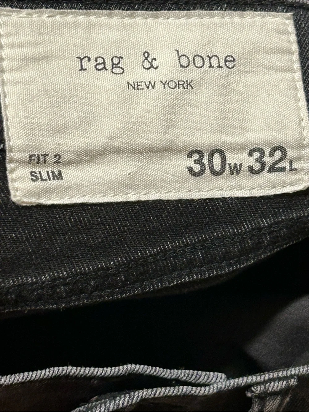 Rag & Bone Fit 2 Slim Black Jeans Men’s , size 30/32